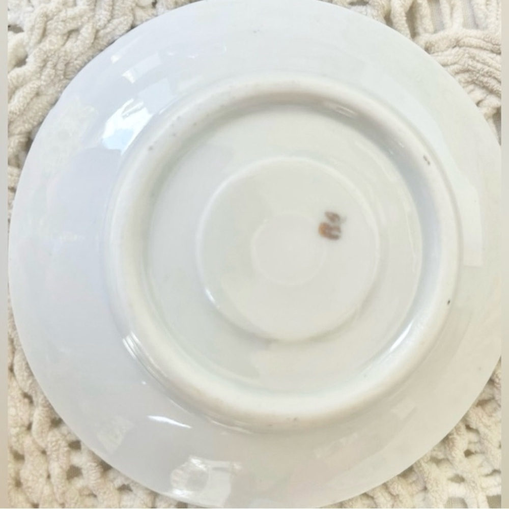 Vintage German Porcelain Demitasse Cup & Saucer Raised Enamel Gold Gilt Antique - Picture 7 of 10